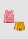 Pink pure cotton set with top and shorts_0