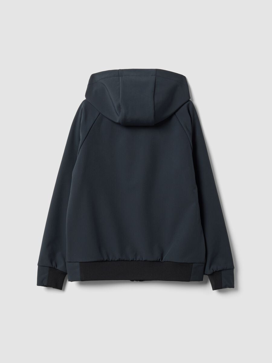 Grey hooded stretch-fabric jacket for boys_5
