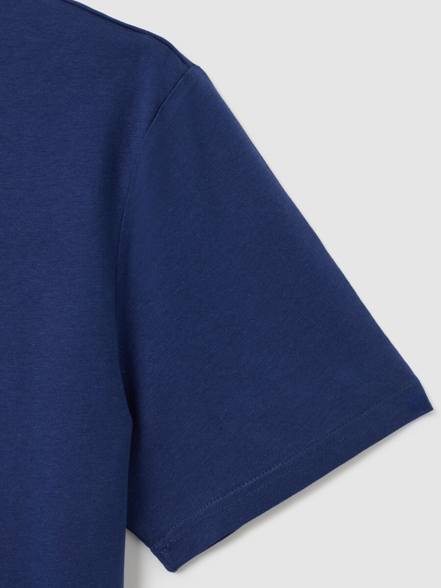 Regular fit blue pure cotton T-shirt_5