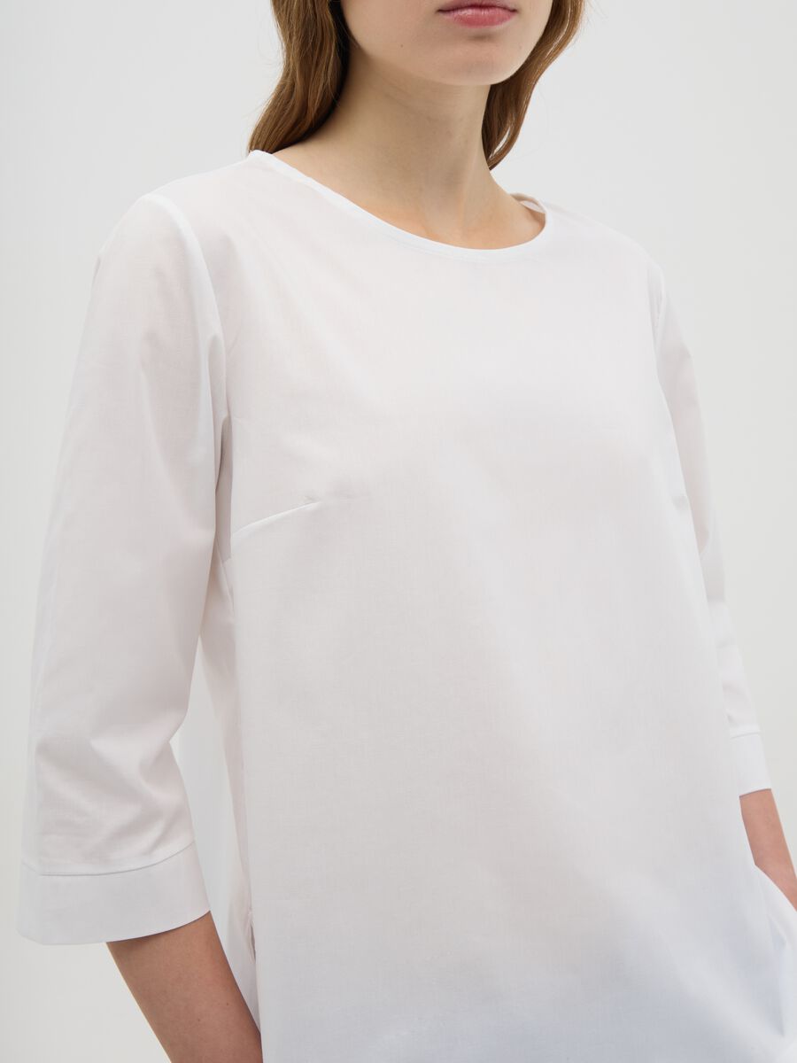 White Women's Cotton Blend Regular Fit Top_2