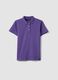 Purple short-sleeve pure cotton polo shirt, regular fit_4