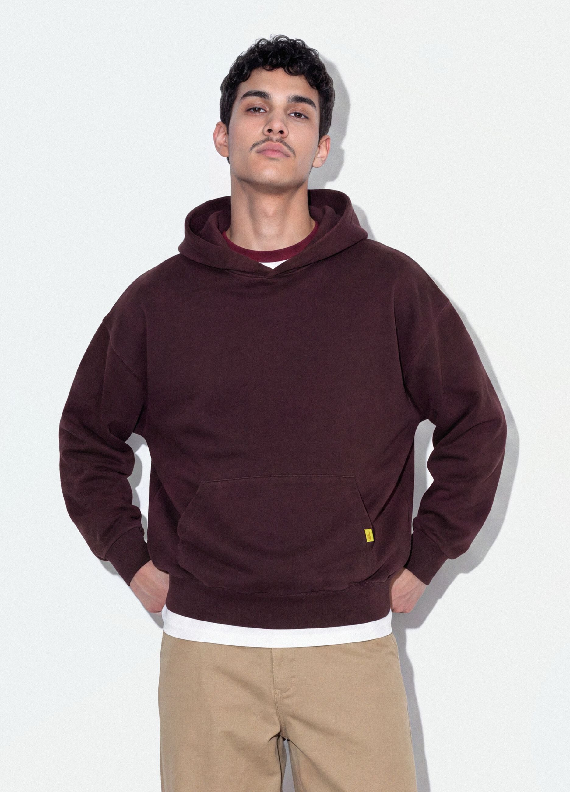 Red pure cotton oversized hoodie