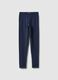 Girls' blue leggings in stretch cotton skinny fit_0