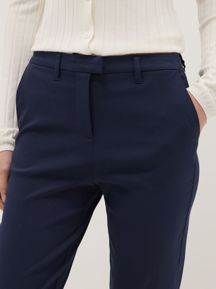 Blue Slim Fit Chino Trousers_3