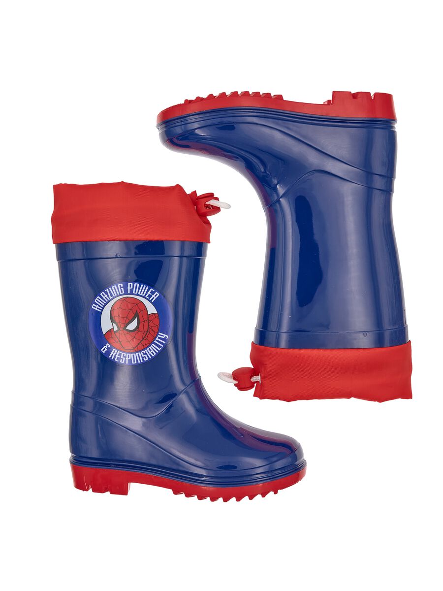 Stivali blu con motivo rosso per bambina_2