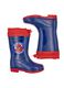 Blue boots with red pattern for girls_2