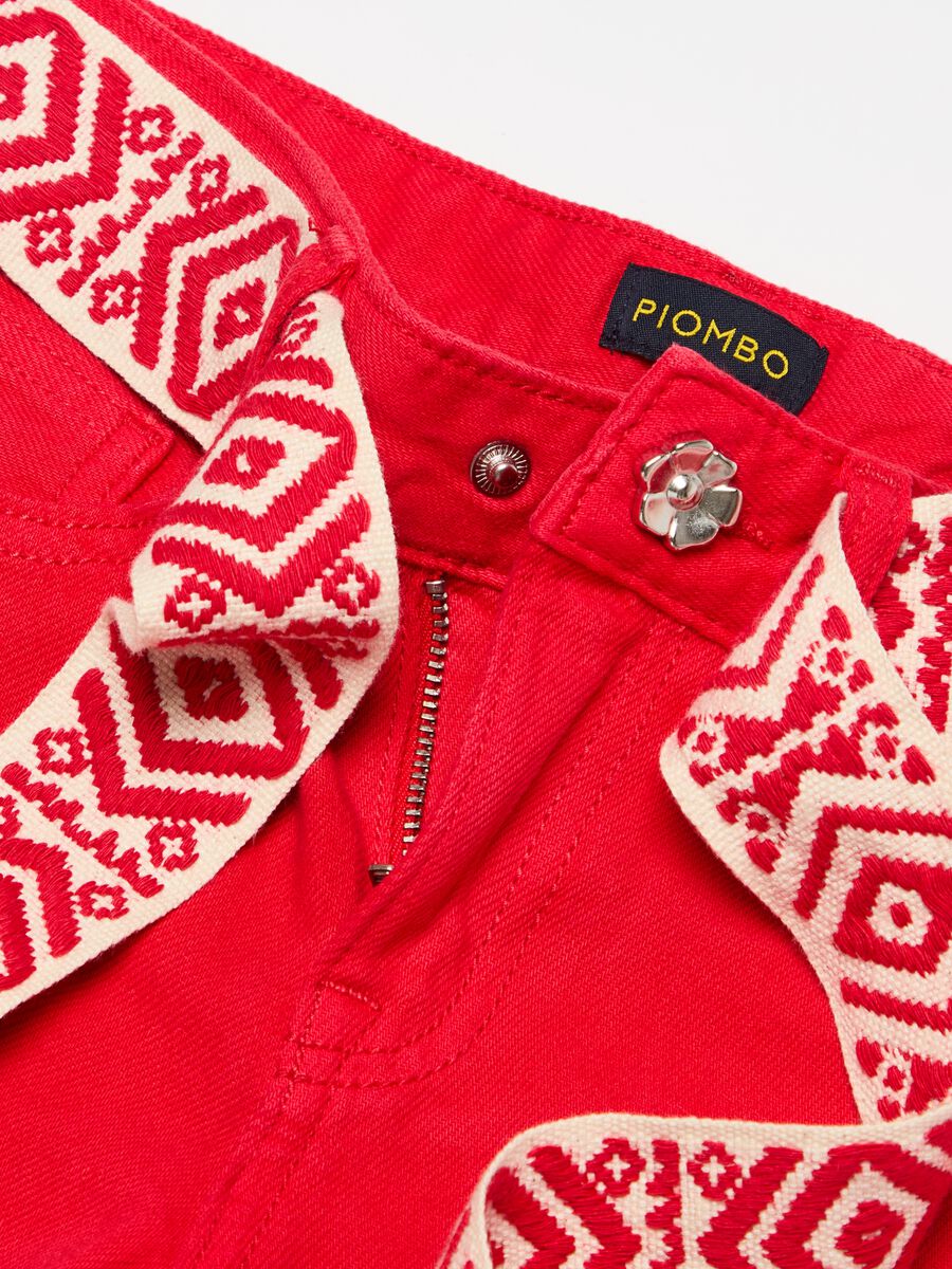 Flare-fit trousers with embroidered belt_2