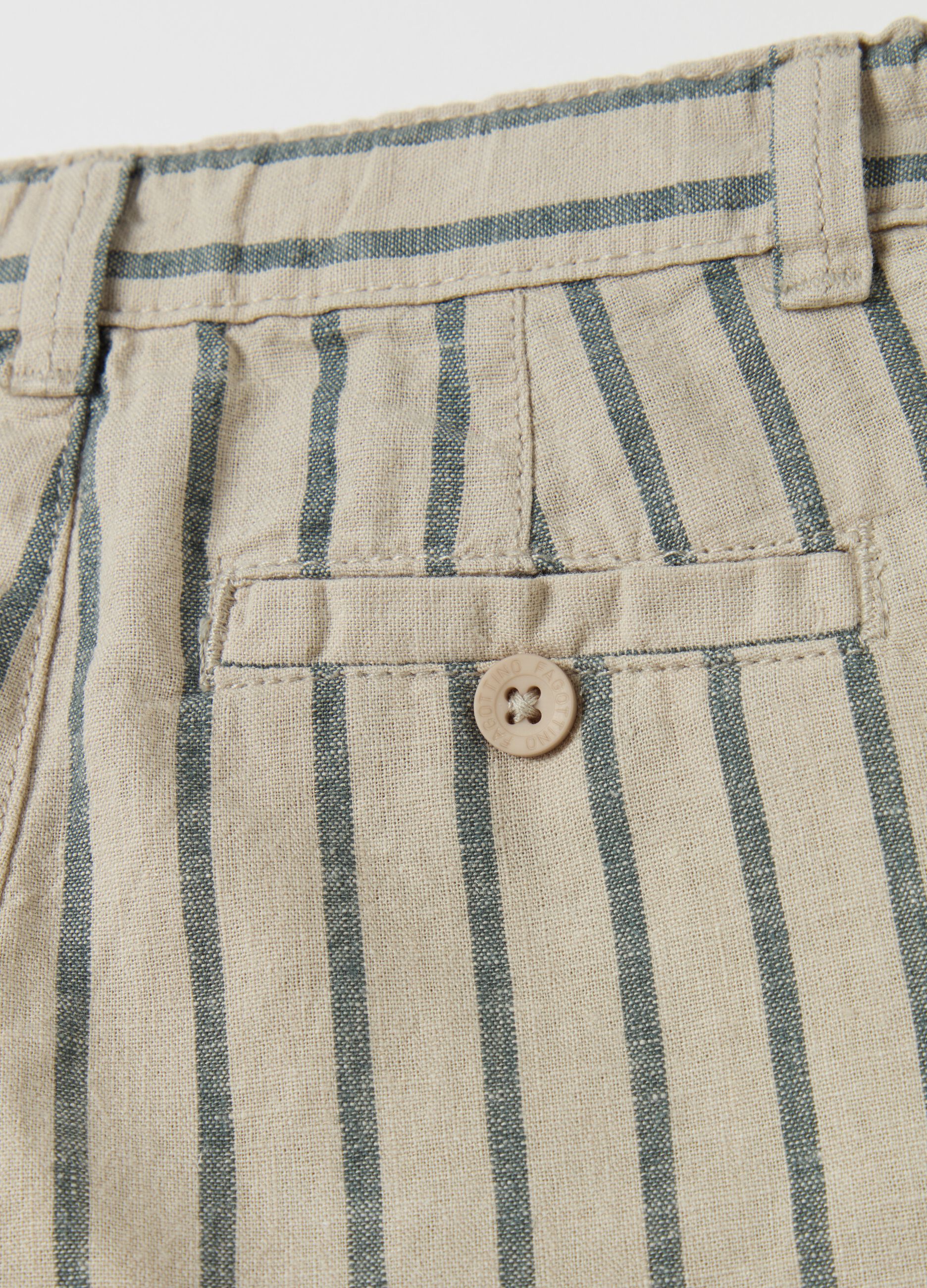 Striped trousers in linen and cotton