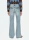 Jeans blu chiaro flare in cotone elasticizzato_3