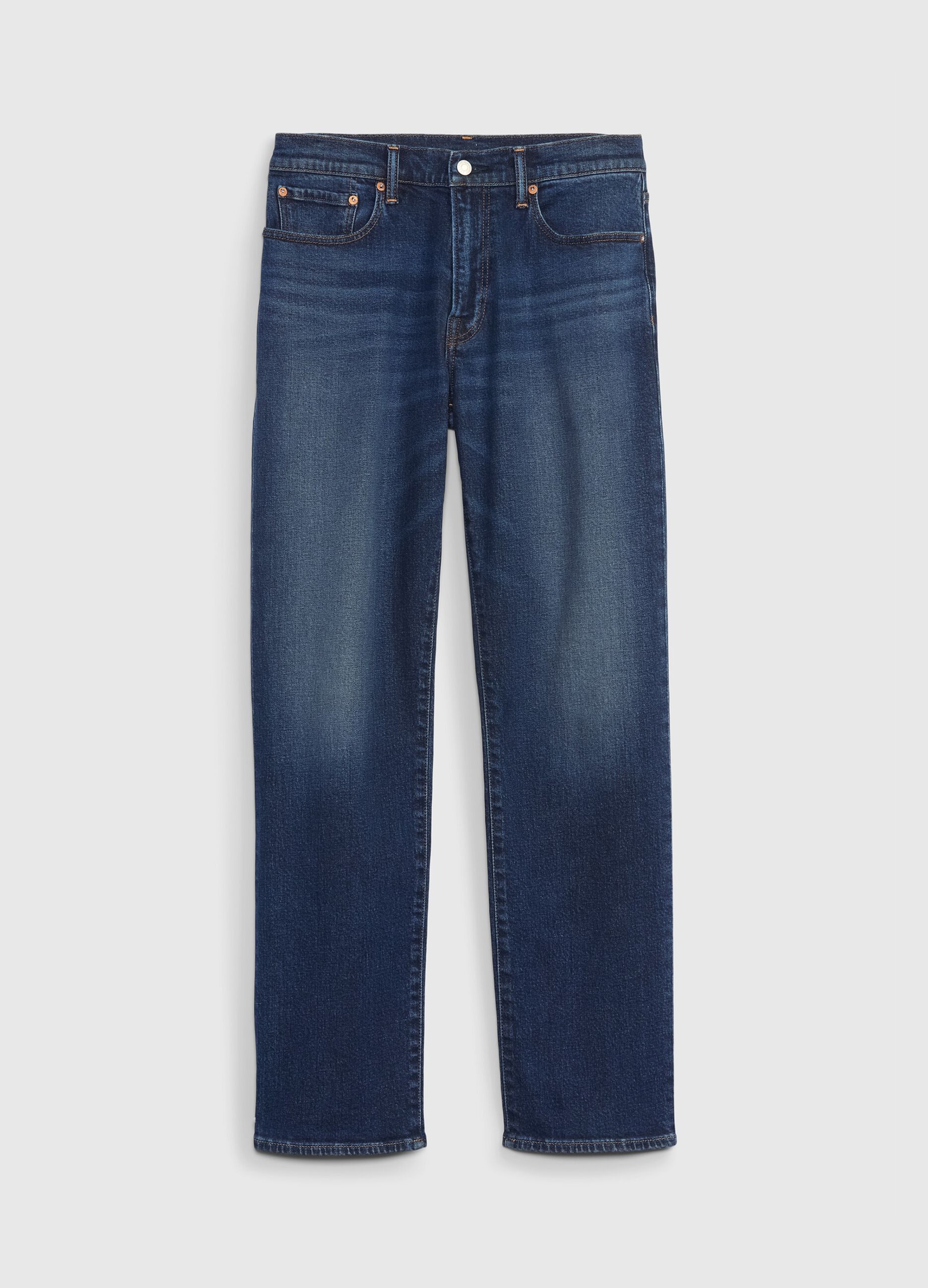 Jeans straight fit in cotone e Lyocell stretch
