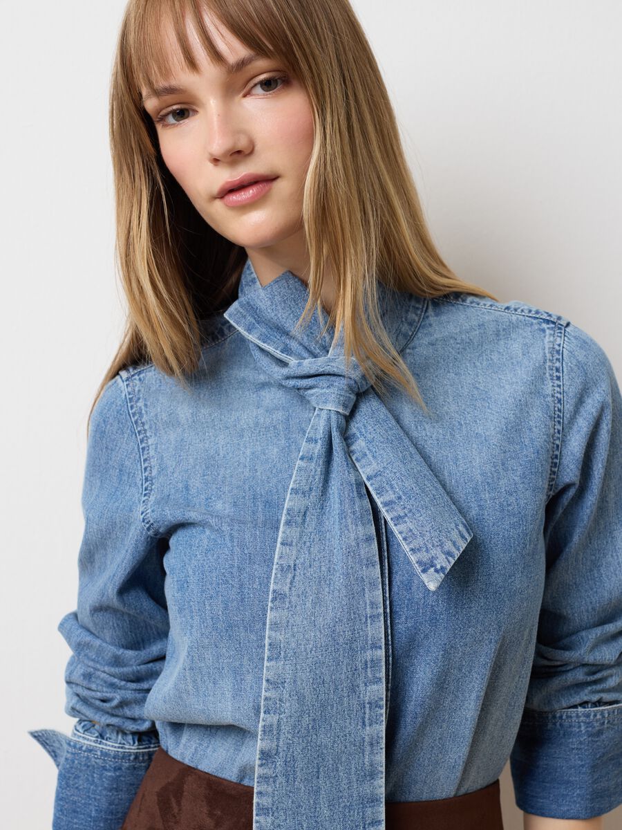 Pure Cotton Denim Shirt Regular Fit_0