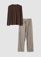 Brown pure organic cotton striped pyjamas, regular fit_2