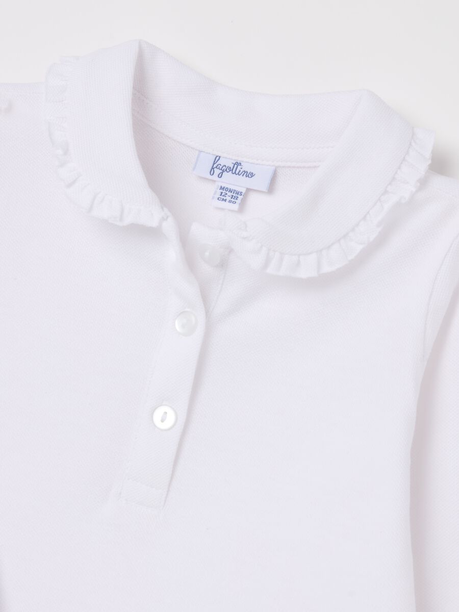 Polo in pique with ruffles_2