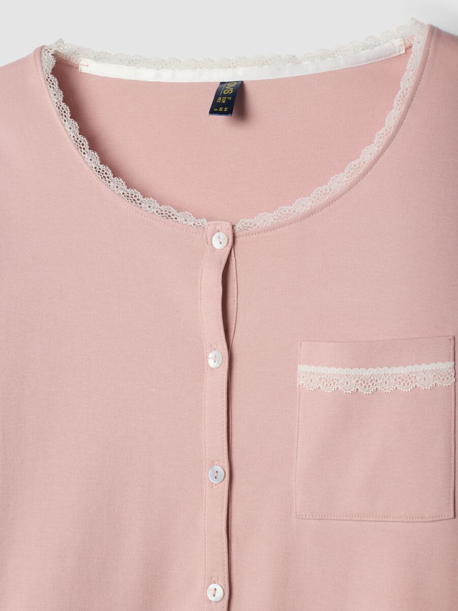 Mauve purple organic cotton crew-neck pyjamas_2