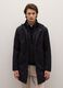 Black stretch fabric coat regular fit_0