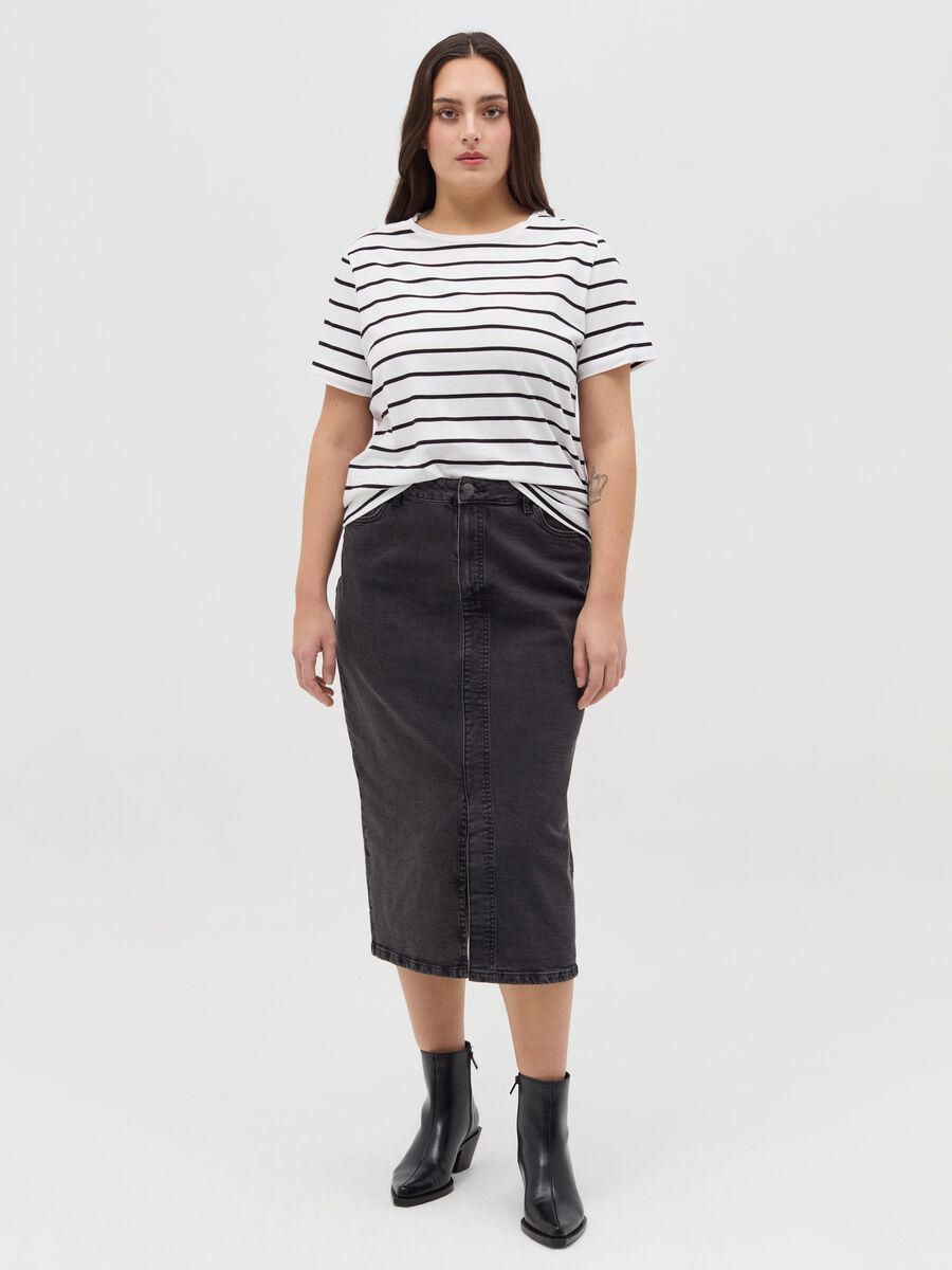 Curvy MYA stretch cotton T-shirt_1