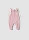 Pink and white organic cotton-blend set with Minnie embroidery for baby girl_1