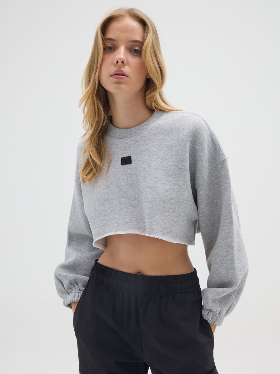 Grey regular fit cotton blend sweatshirt_0