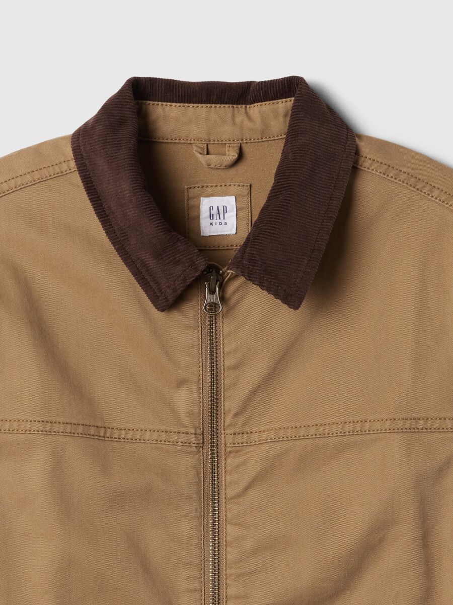 Shacket full-zip con colletto in corduroy_2