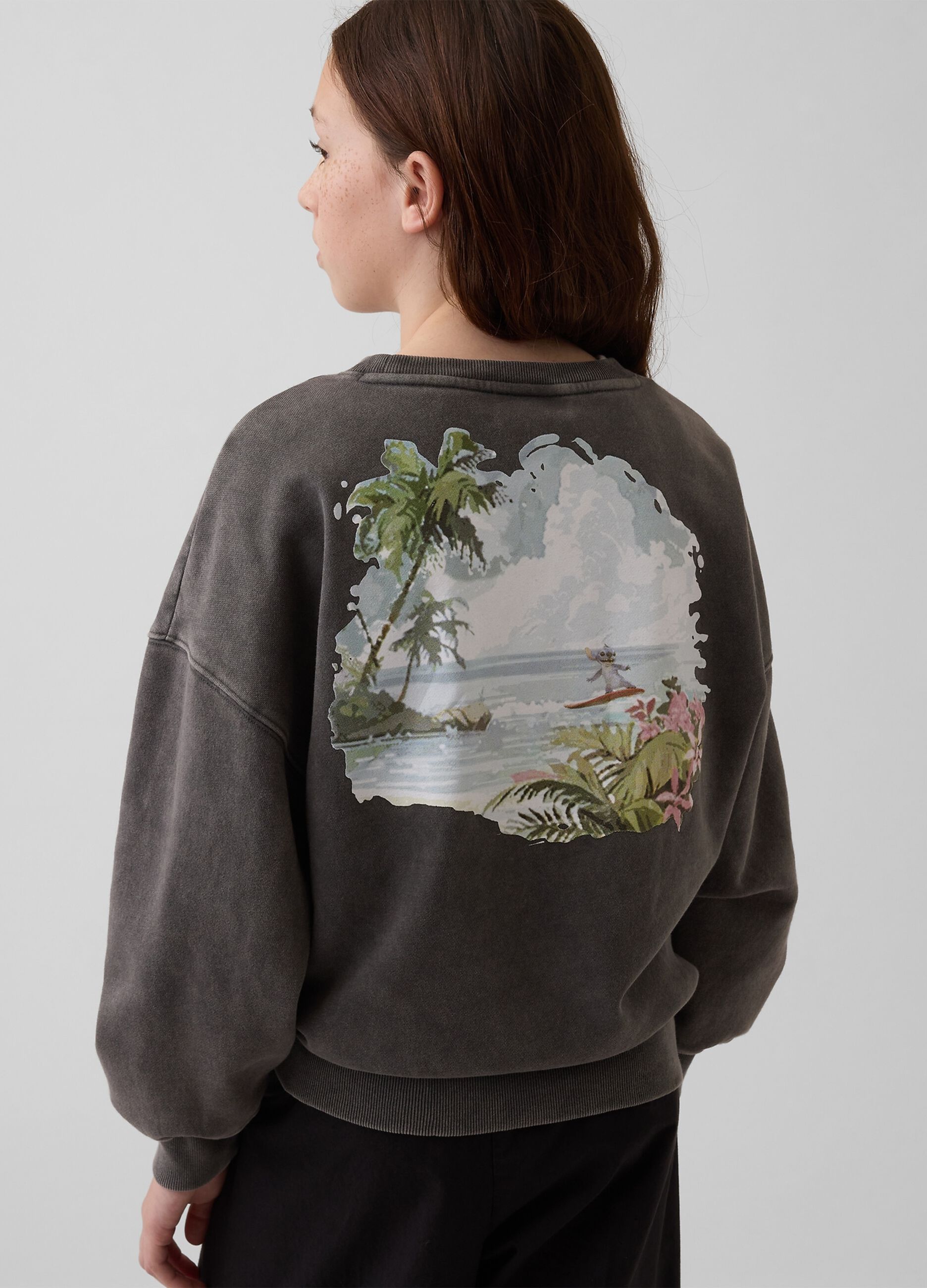 Cotton-blend crewneck sweatshirt