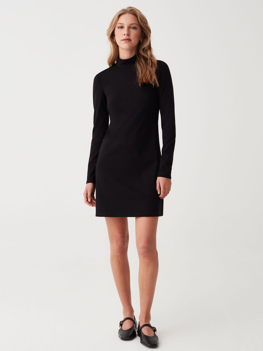 Abito corto mock neck_0