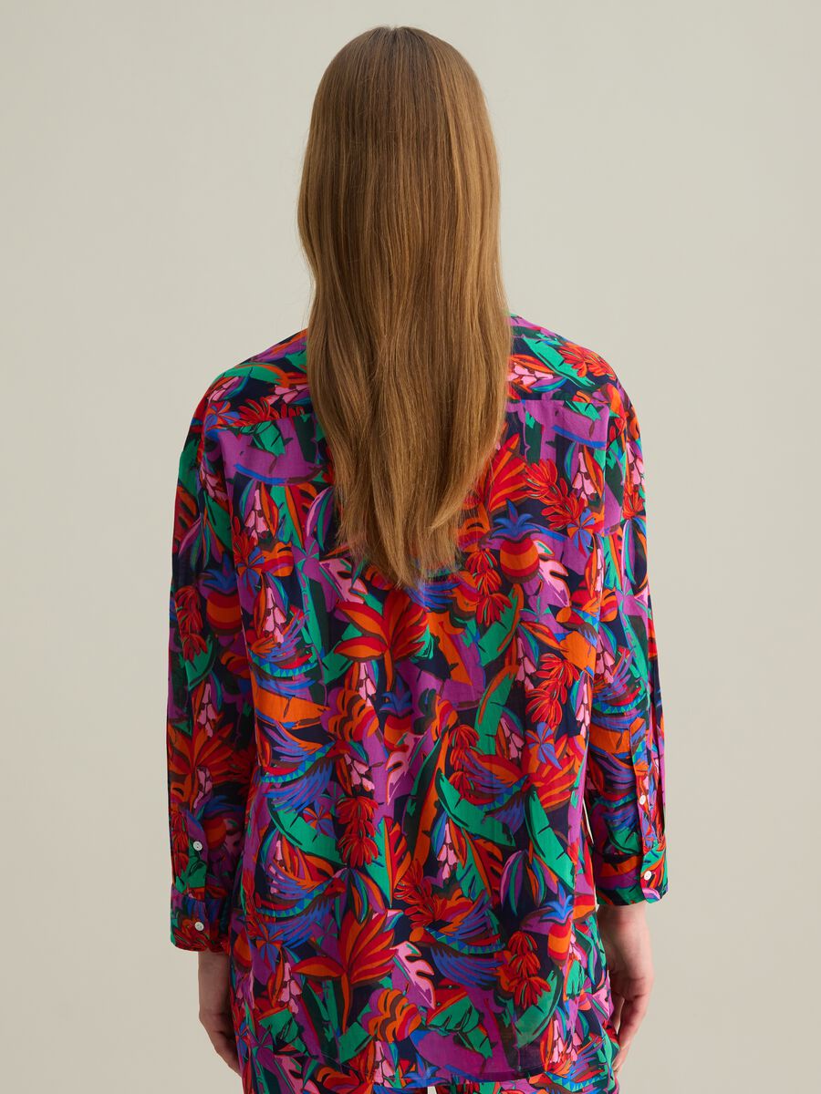 Women's Oversized Shirt in Pure Multicolour Cotton with Regular Fit_3
