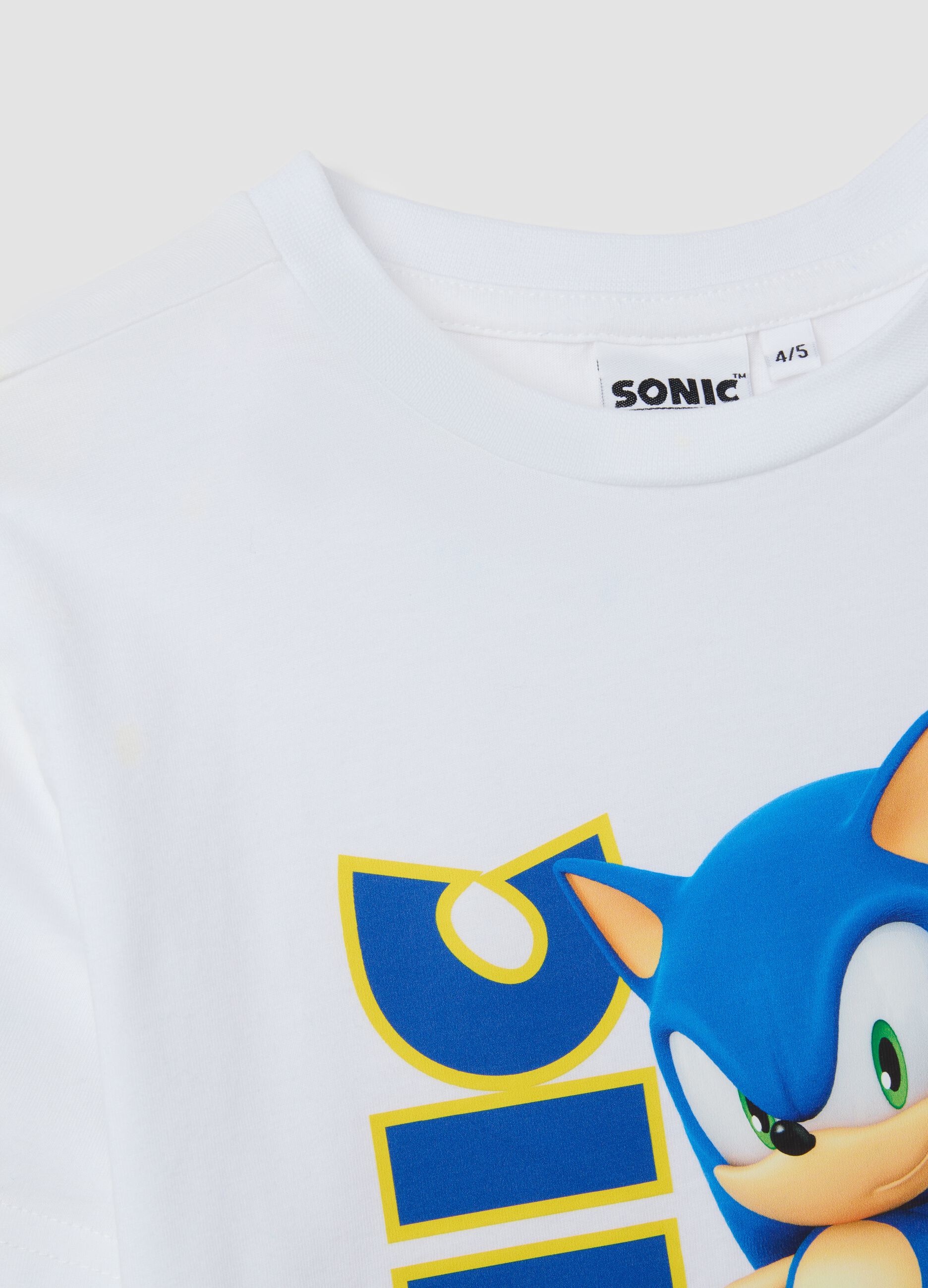 White and blue Sonic jogging set in cotton