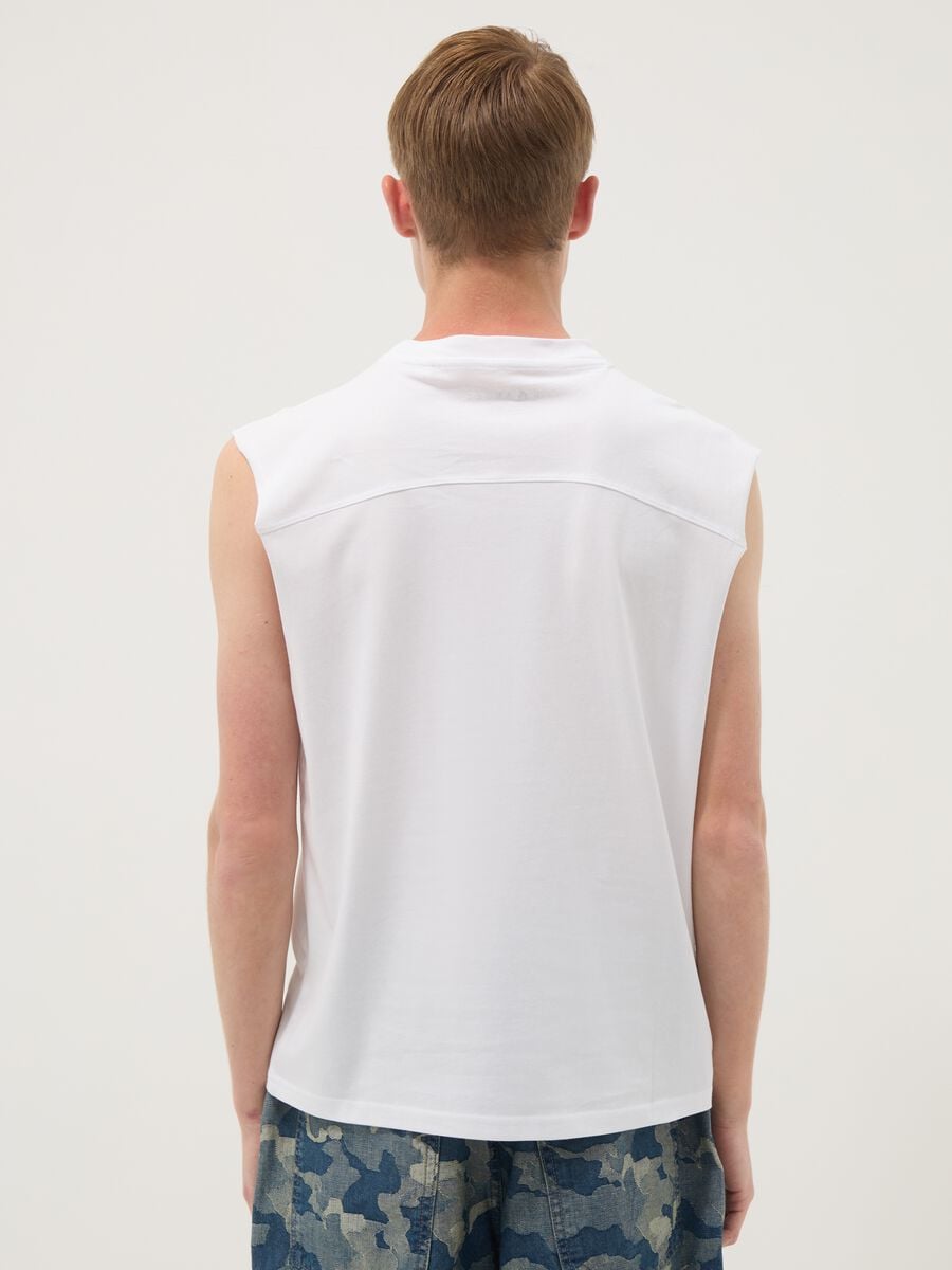 White pure cotton tank top &ndash; regular fit_3