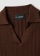 Brown cotton blend regular fit sweater with polo collar_5