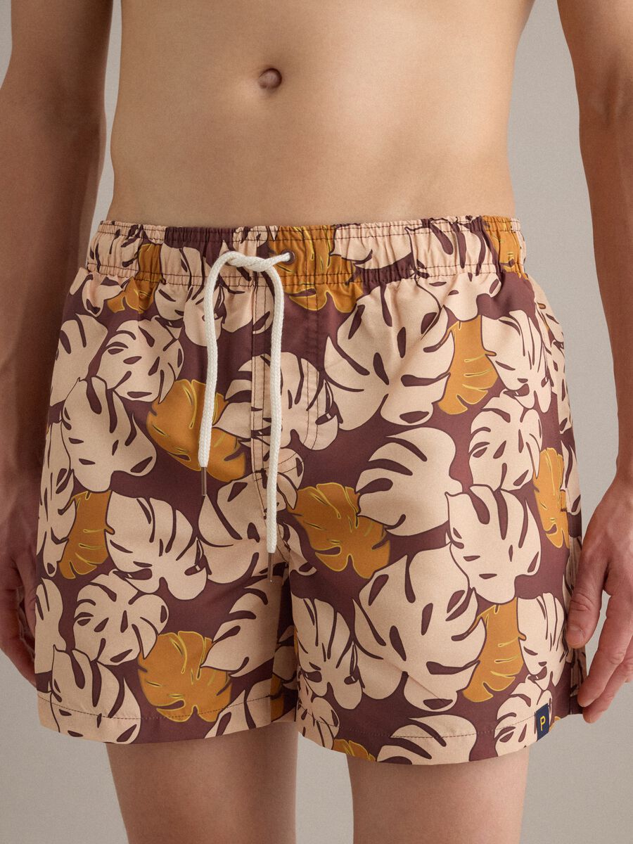 Boxer mare marrone con stampa tropicale_1