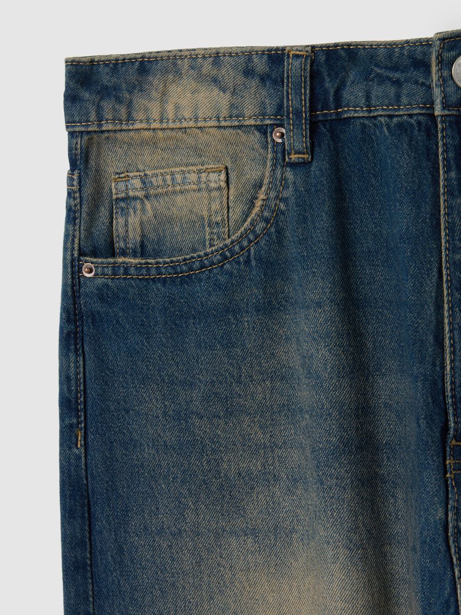 Jeans baggy blu in cotone_5