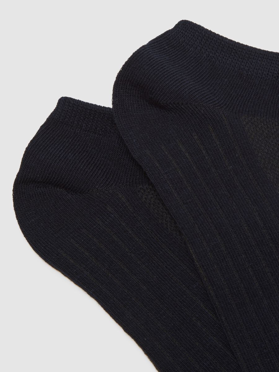 Triple pack of blue ankle sports socks in a cotton blend regular fit_1