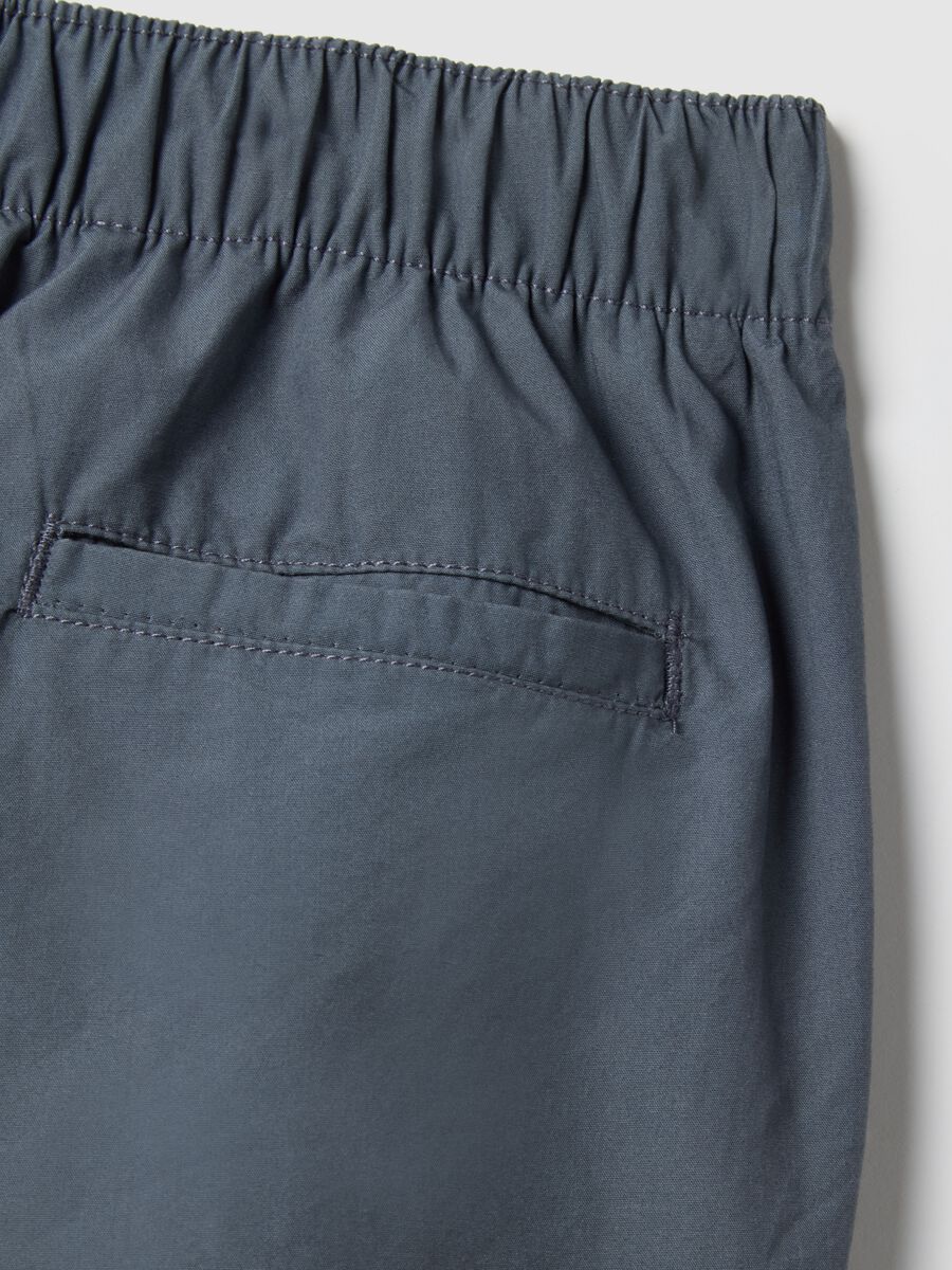 Blue pure cotton jogger pants for boys, regular fit_3