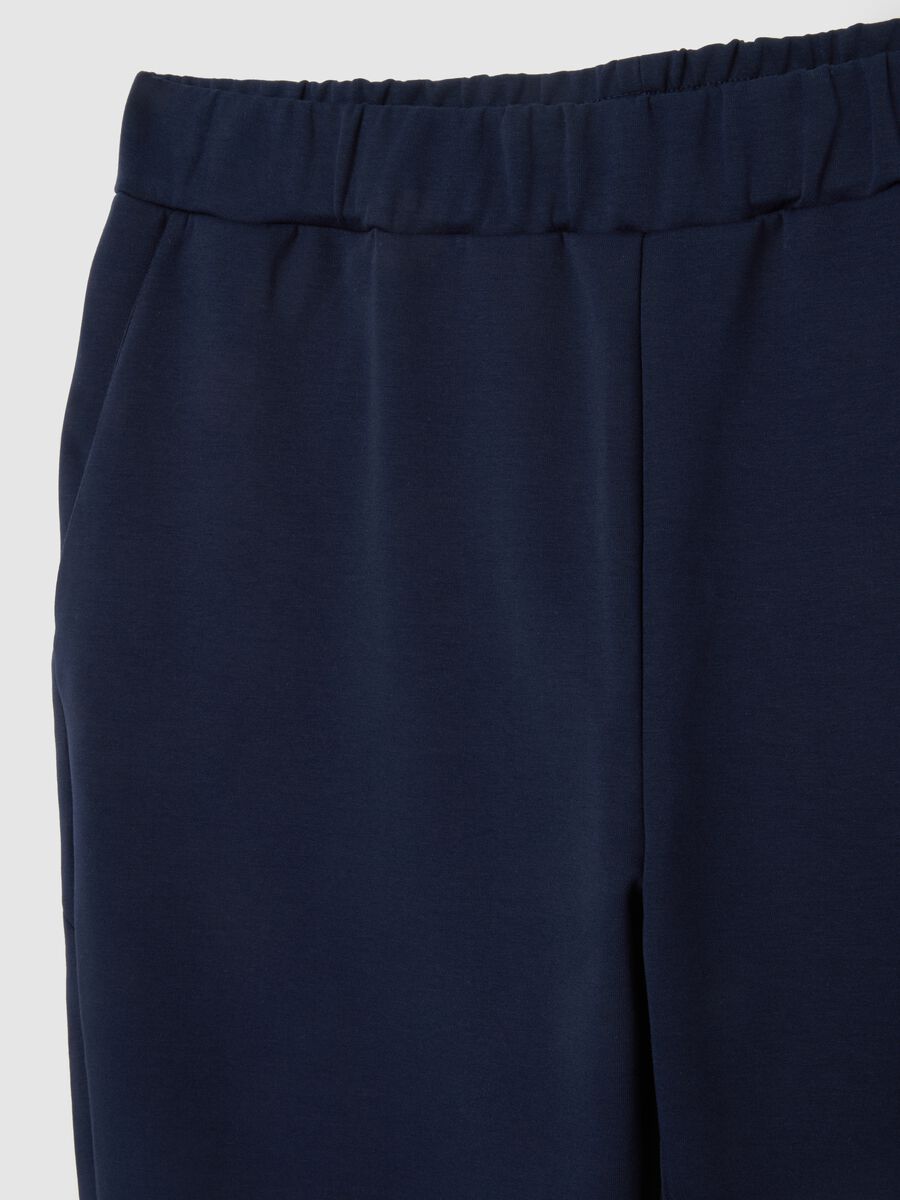 Pantaloni sportivi blu in cotone elasticizzato _5