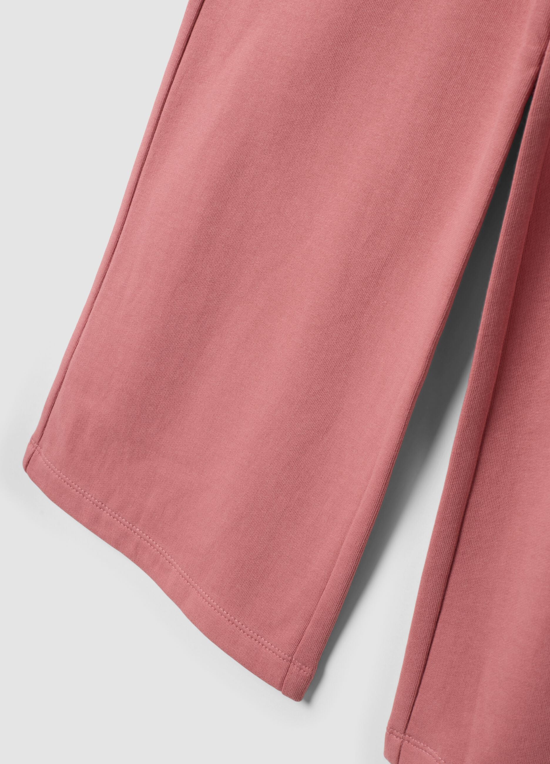 Pantaloni rosa polveroso in puro cotone regular fit