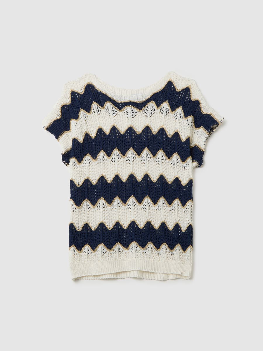 Maglia da donna in misto cotone multicolor regular fit_0