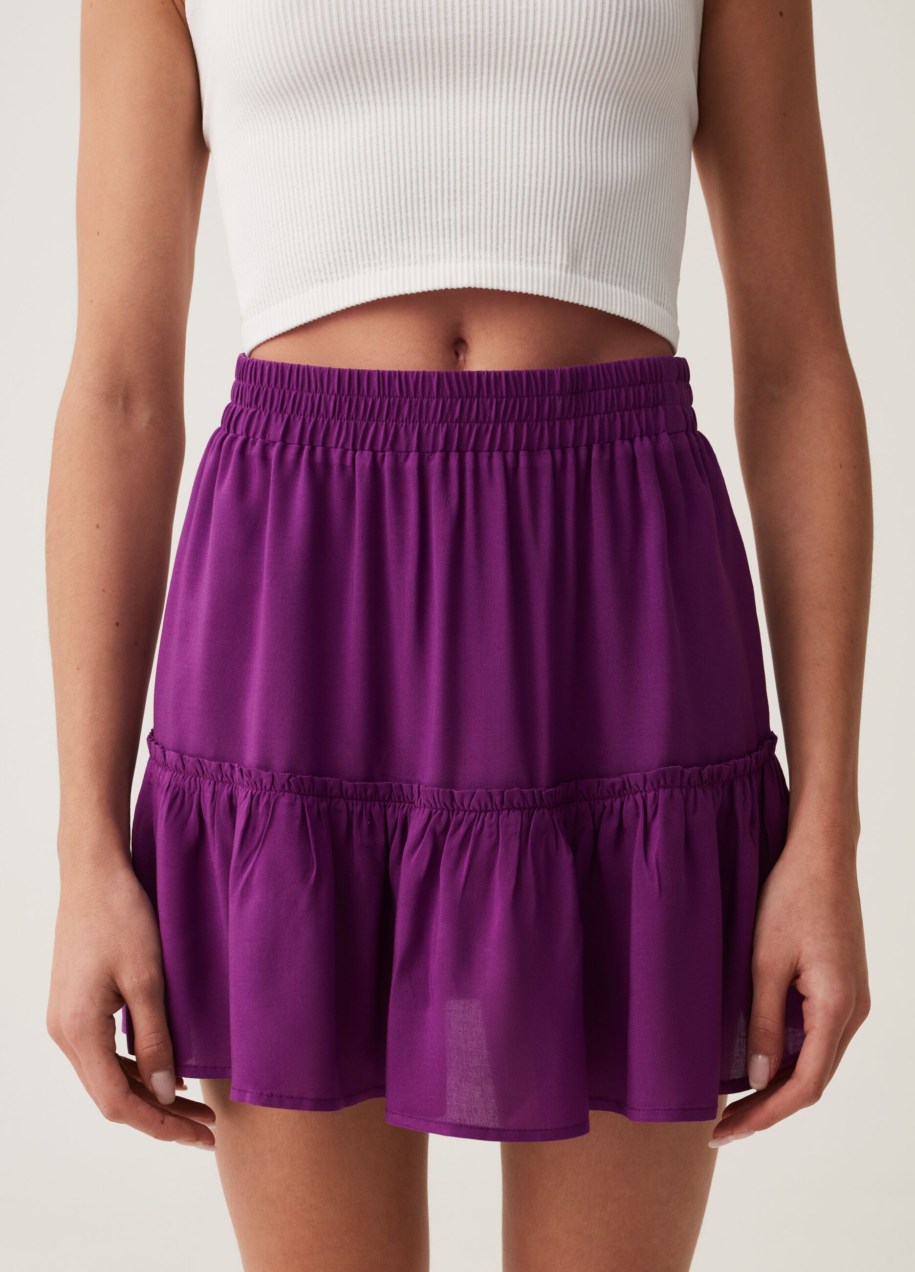Baby Angel miniskirt with flounces in viscose
