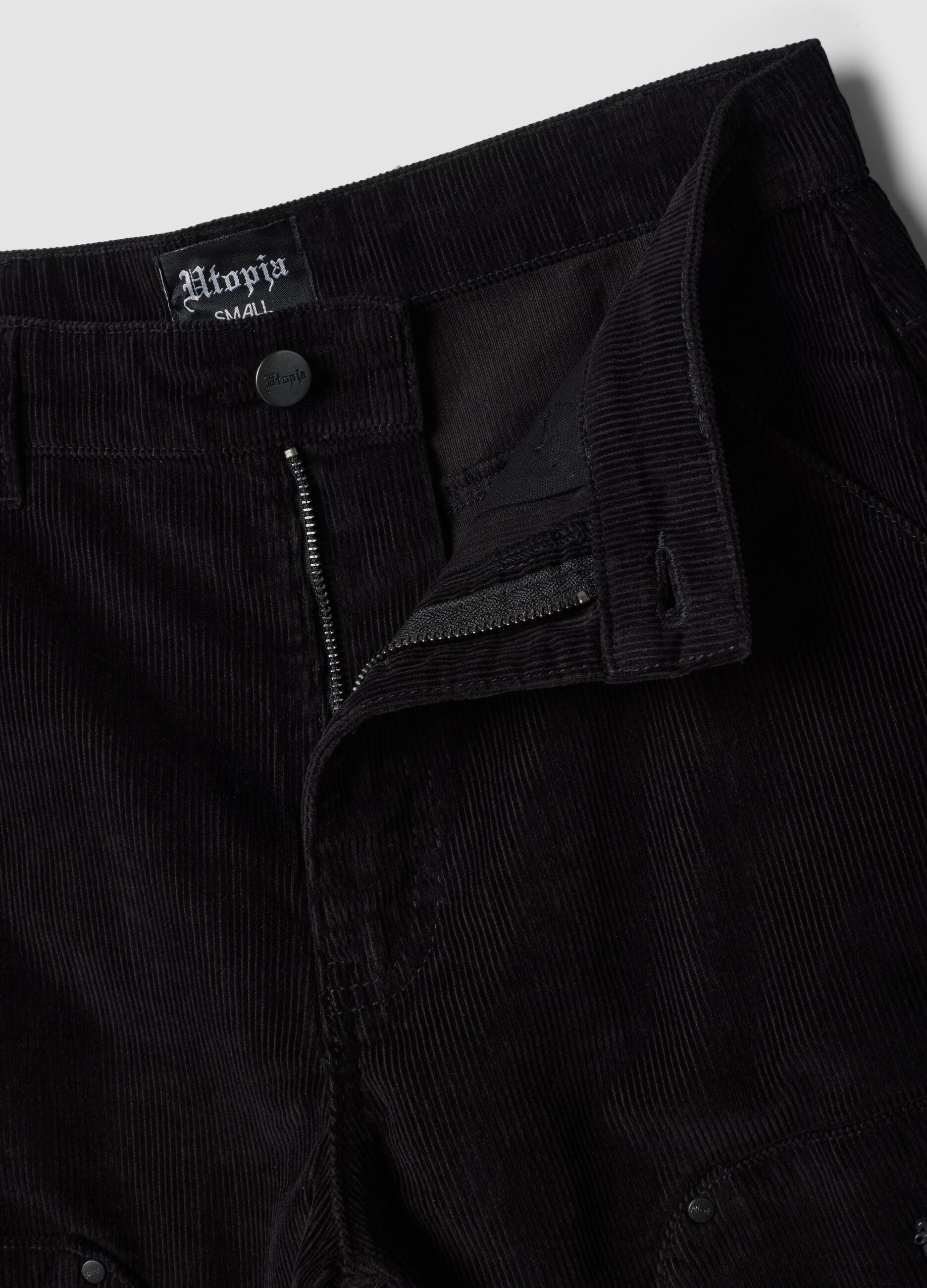 Black Corduroy Carpenter Trousers