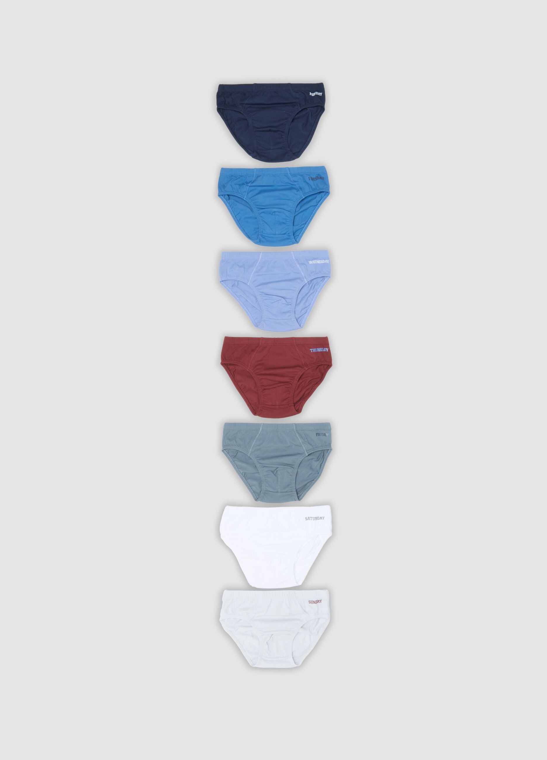 Pack of 7 multicolour boys&rsquo; organic cotton jersey briefs