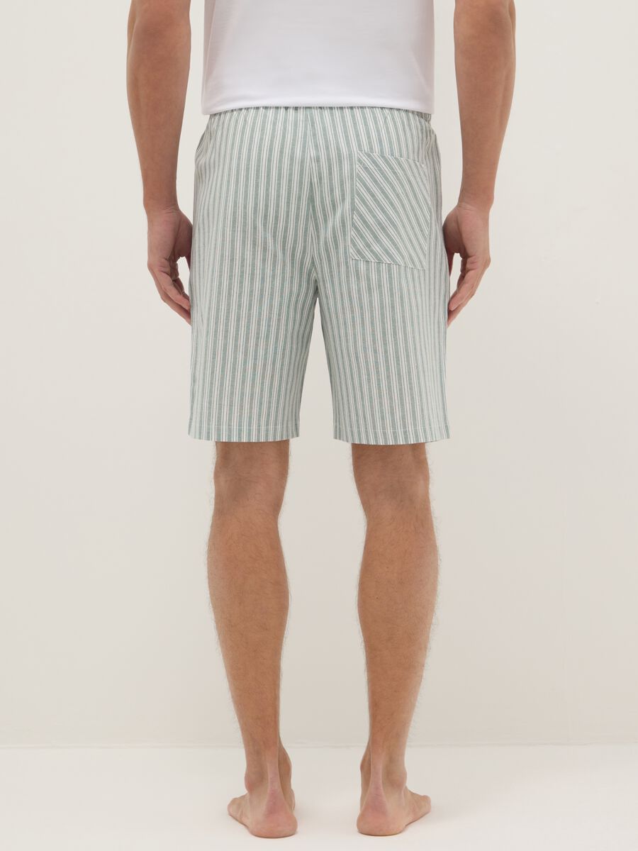 Multicoloured striped pure cotton regular fit pyjama shorts_2