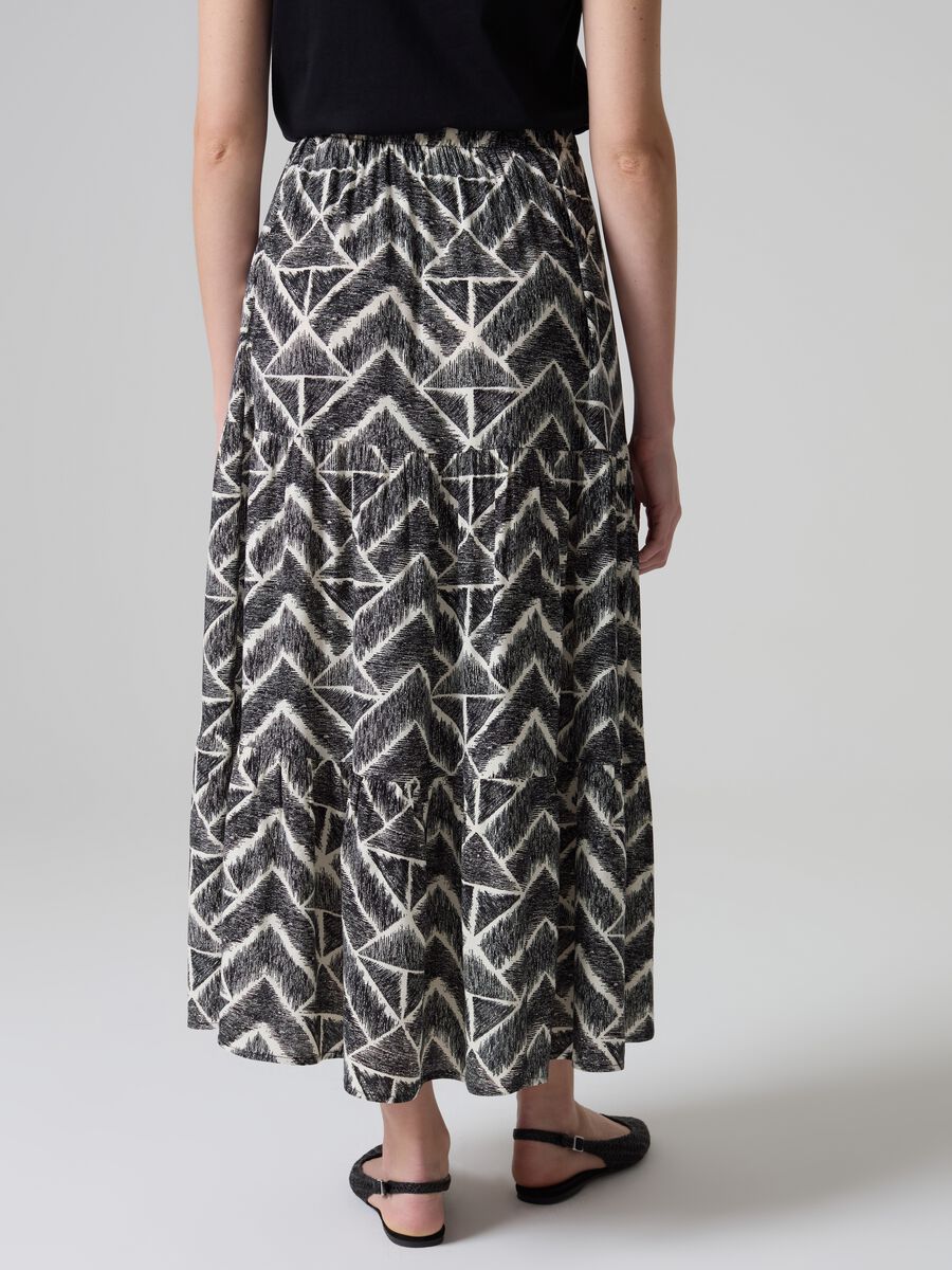 Long tiered skirt in viscose_1