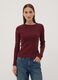 T-shirt rossa in puro cotone a maniche lunghe girocollo regular fit_0