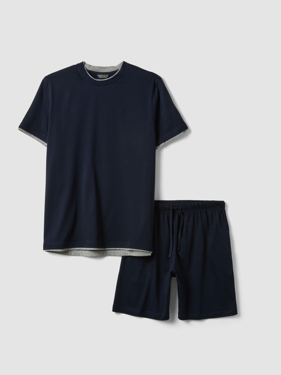Navy mercerised pure cotton pyjamas_0