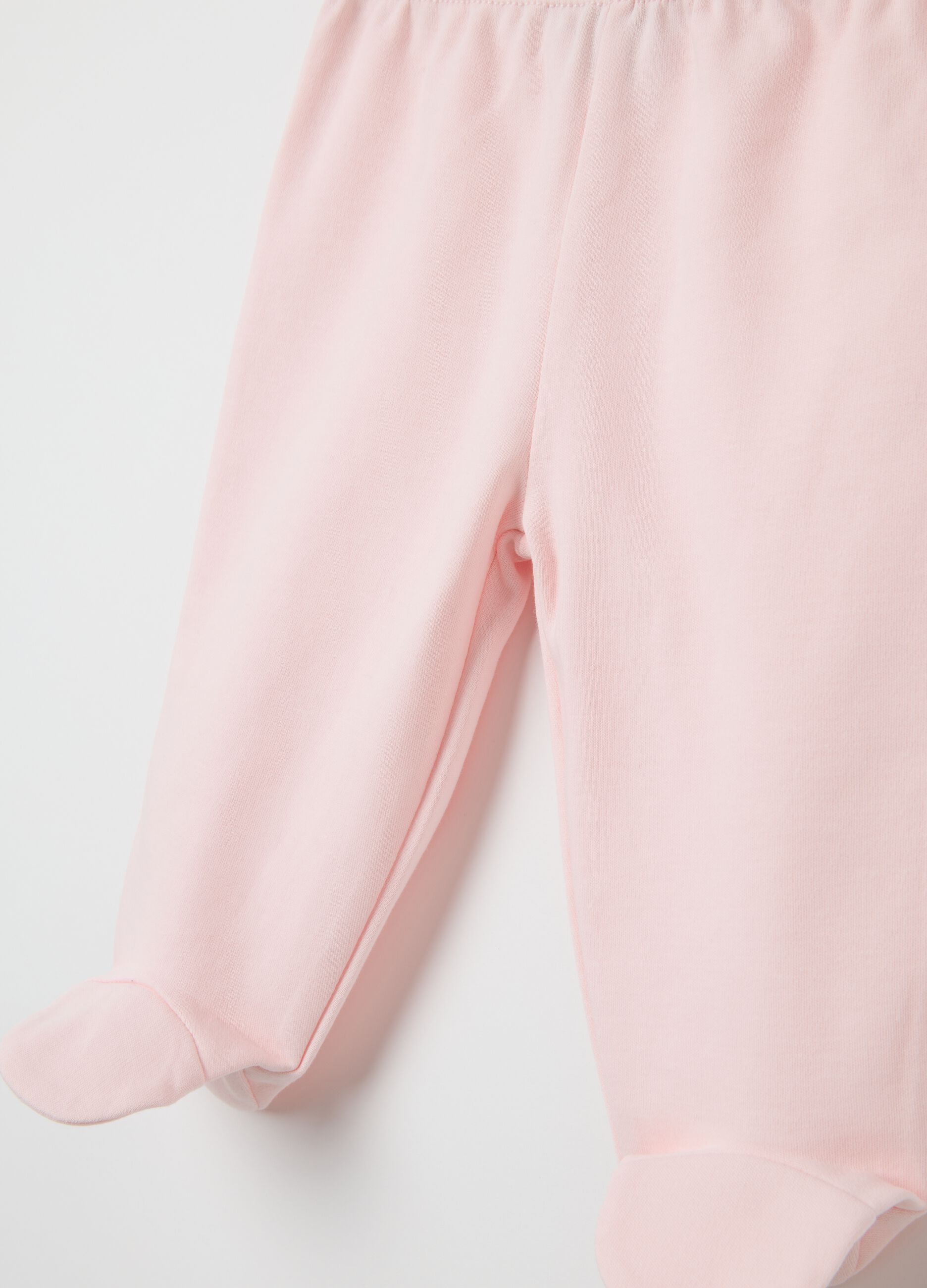 Multi-coloured pure cotton newborn trousers two-pack