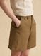 Beige linen and viscose blend shorts_3