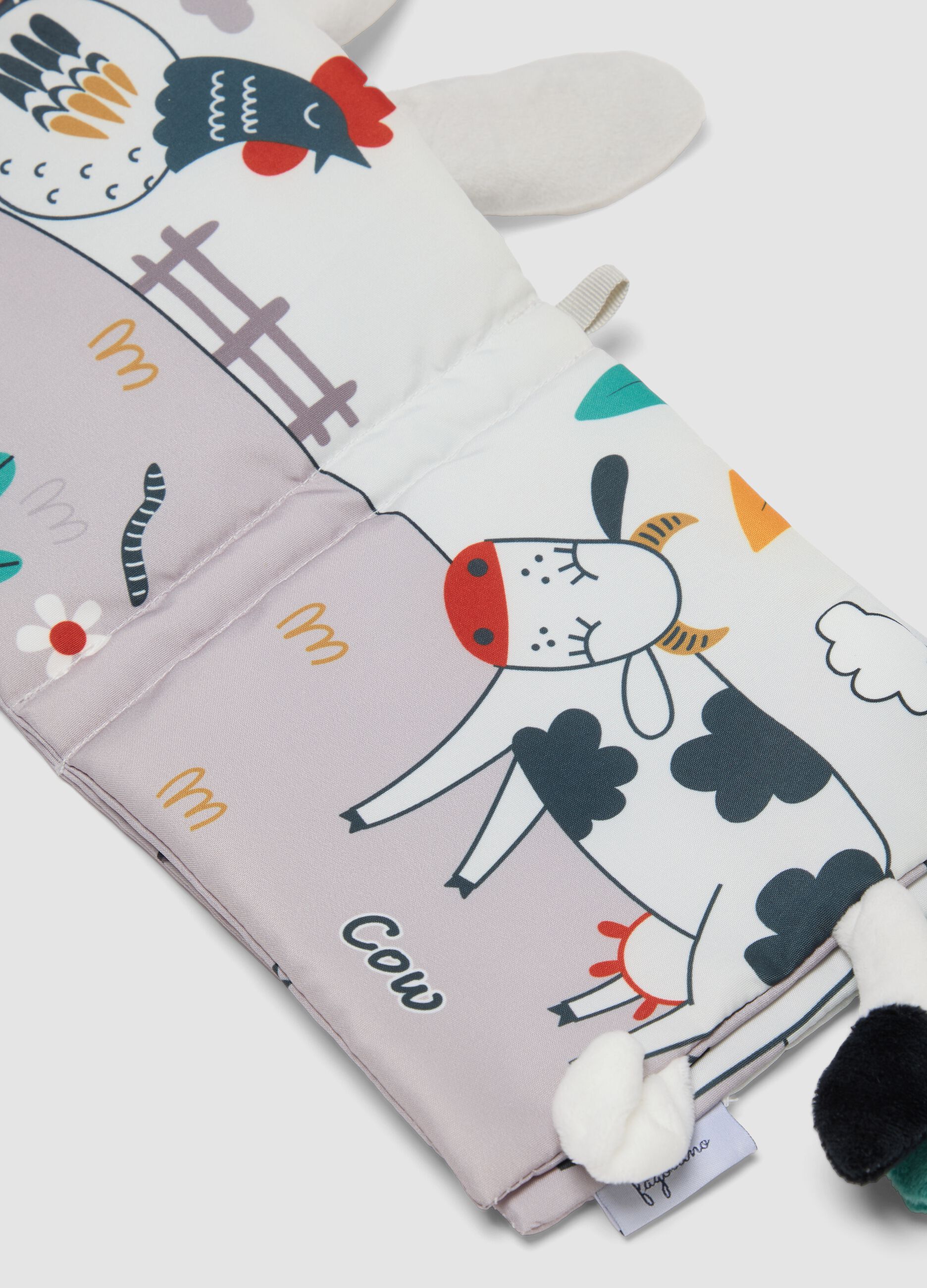 Multicolour sensory baby book with farm animals