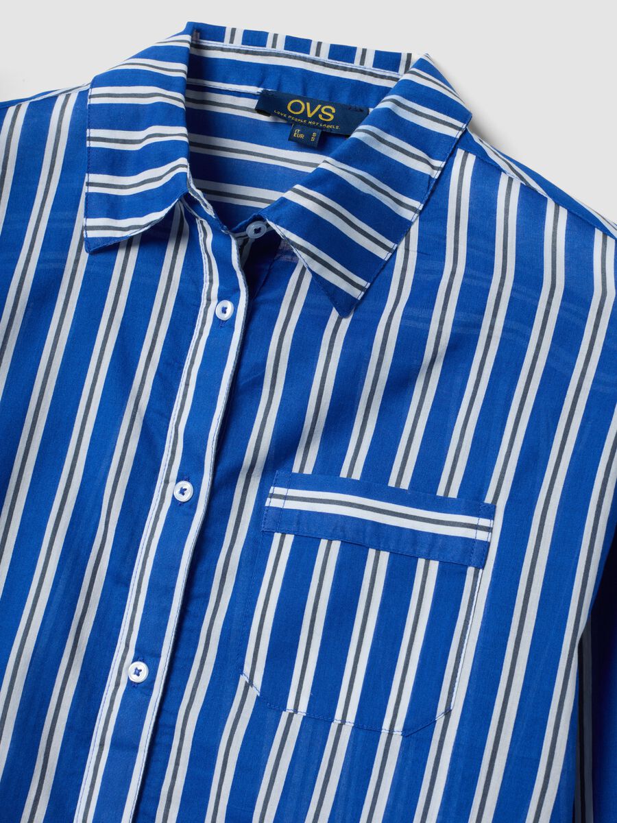 Blue striped pure cotton kaftan_1