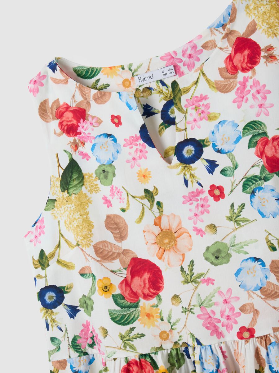 Women's multicolour stretch cotton midi dress_5