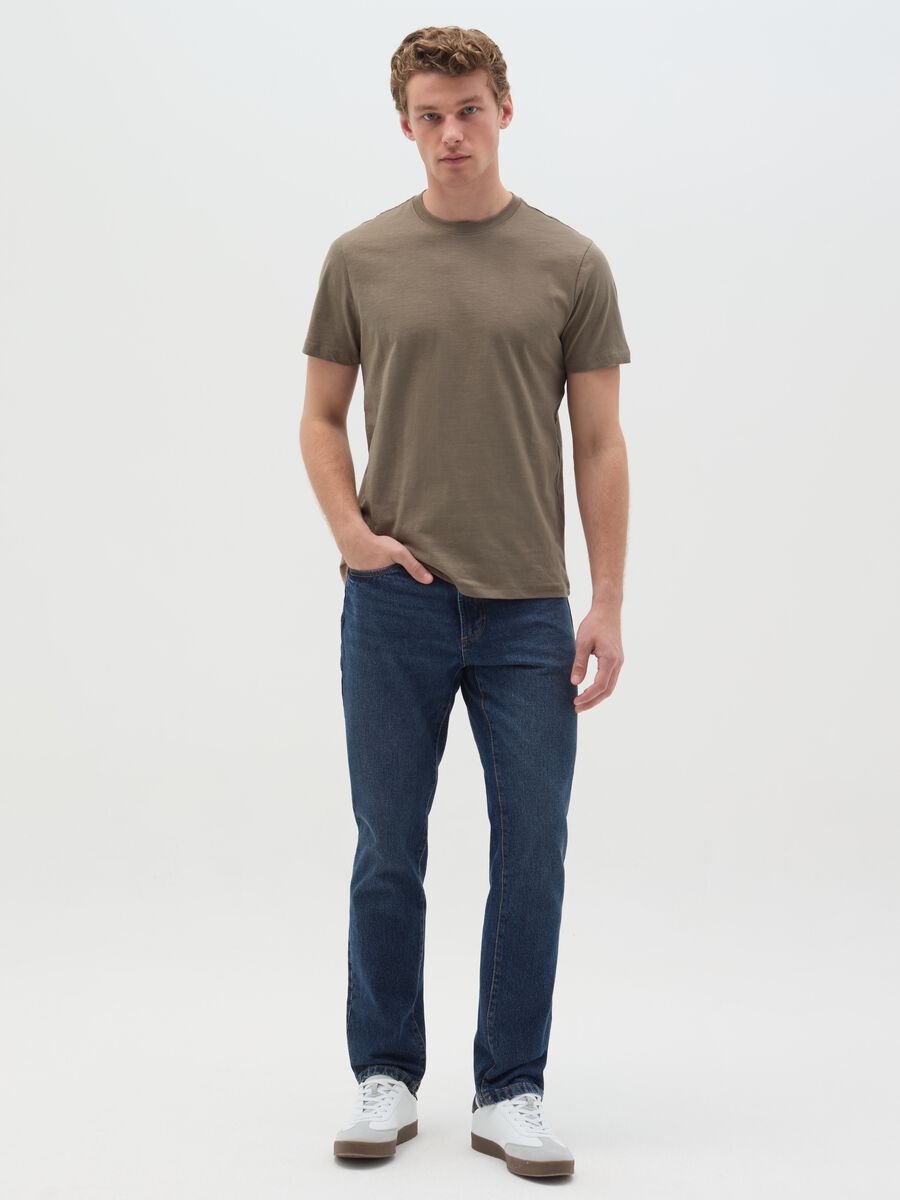 T-shirt in slub cotton with round neck_1