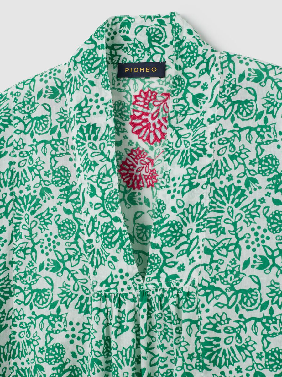 Abito lungo da donna in puro cotone multicolor_5